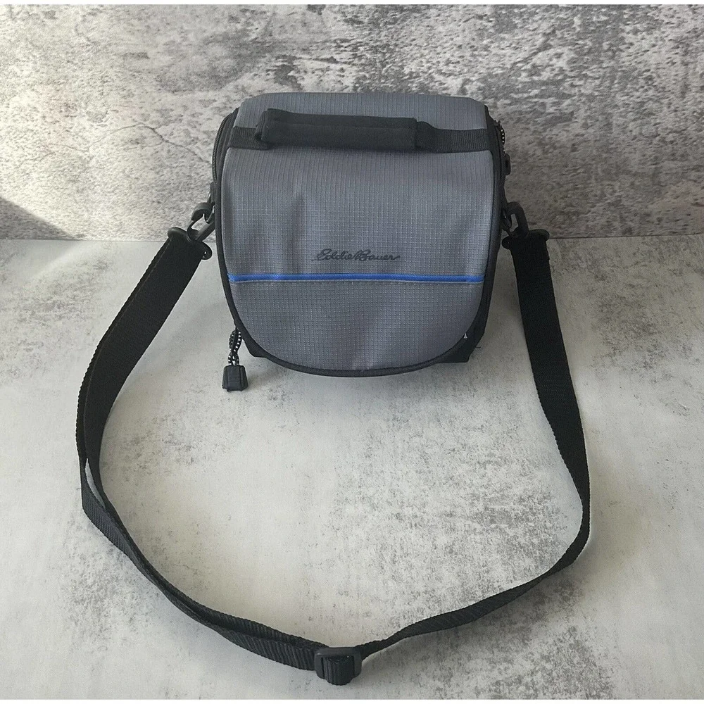Eddie Bauer Camera Case Crossbody Bag Striped Interior